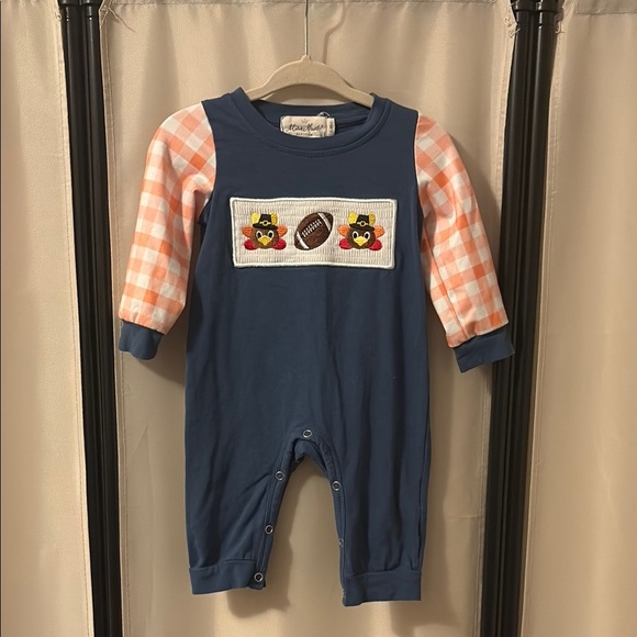 Cozy Blue and Orange One Piece - Picture 1 of 6